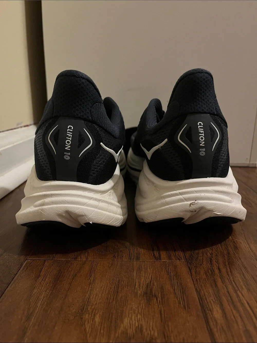 Hoka Men's Navy and White Running Sneakers